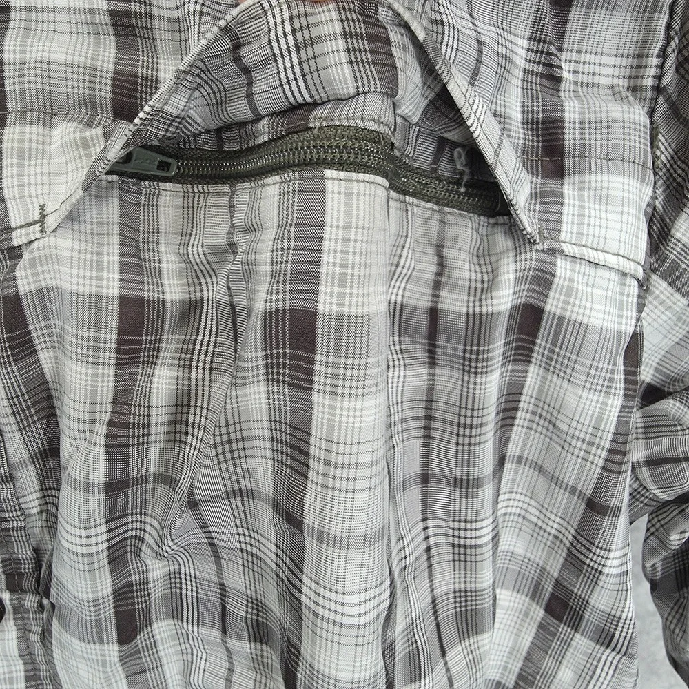 511 Tactical‎ Series Shirt Mens Medium Gray Plaid Conceal Carry Police